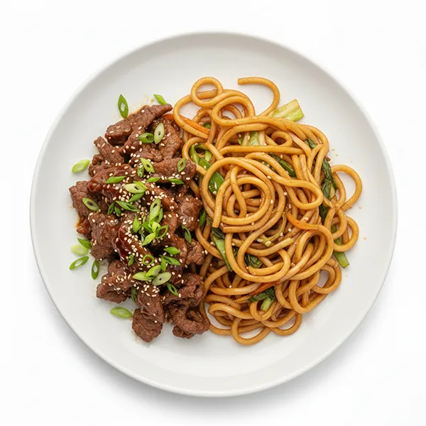Teriyaki Scallion Beef with Udon Noodle